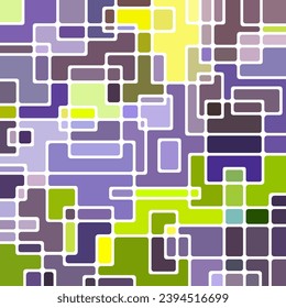 abstract vector stained-glass mosaic background - green and violet