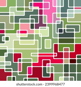 fondo abstracto de mosaico de vidrio teñido vectorial - verde y rojo