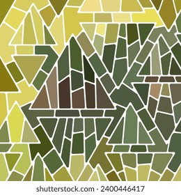 abstract vector stained-glass mosaic background - green and yellow