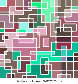 fondo abstracto de mosaico de vidrio teñido vectorial - verde y marrón