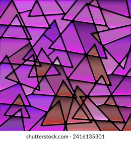 abstract vector stained-glass mosaic background - purple and brown