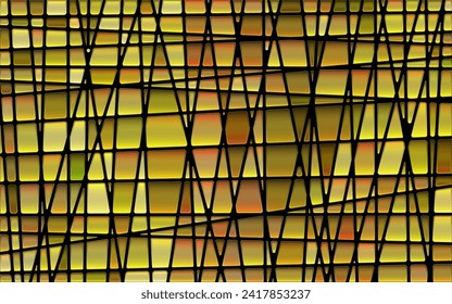 fondo abstracto de mosaico de vidrio teñido vectorial - amarillo y marrón