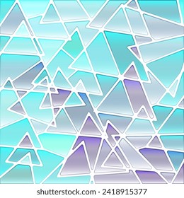 abstract vector stained-glass mosaic background - light blue and violet