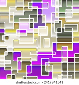 abstract vector stained-glass mosaic background - violet and gray