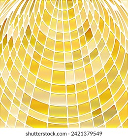 abstract vector stained-glass mosaic background - yellow and brown