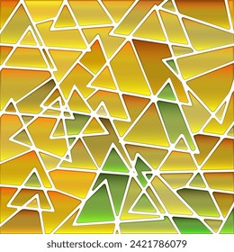 abstrakte Vektorgrafik-Mosaikhintergrund - gelbe und grüne Dreiecke