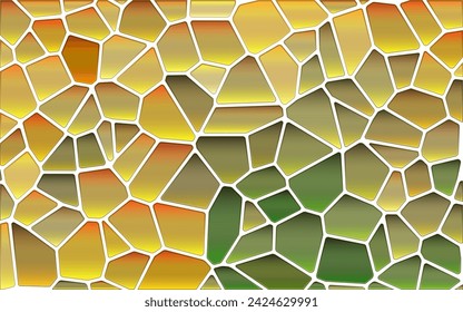 abstract vector stained-glass mosaic background - green and yellow