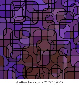 abstract vector stained-glass mosaic background - purple and brown