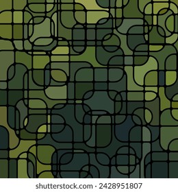 abstract vector stained-glass mosaic background - dark green