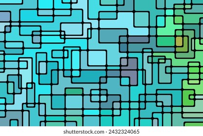 abstract vector stained-glass mosaic background - blue