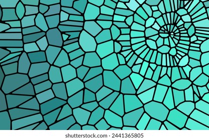 abstract vector stained-glass mosaic background - blue