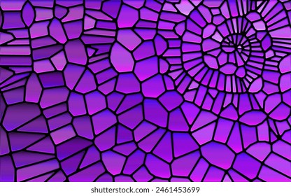 abstract vector stained-glass mosaic background - purple and violet