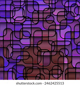 abstract vector stained-glass mosaic background - violet and brown