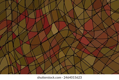 abstract vector stained-glass mosaic background - red and brown