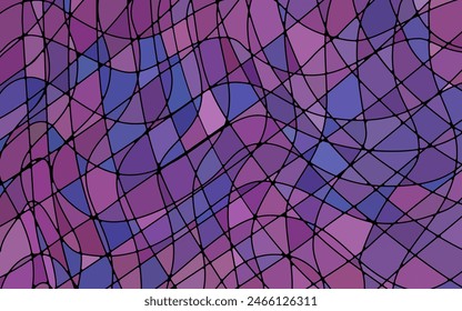 abstract vector stained-glass mosaic background - purple and blue