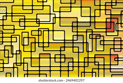 abstract vector stained-glass mosaic background - yellow