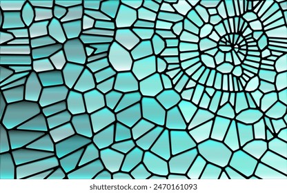abstract vector stained-glass mosaic background - blue