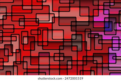 abstract vector stained-glass mosaic background - red