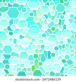 abstract vector stained-glass mosaic background - light blue