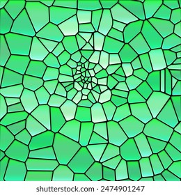 abstract vector stained-glass mosaic background - green