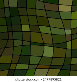 abstract vector stained-glass mosaic background - green and brown