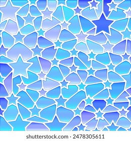 abstract vector stained-glass mosaic background - blue and violet