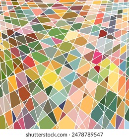 abstract vector stained-glass mosaic background - yellow, green and brown