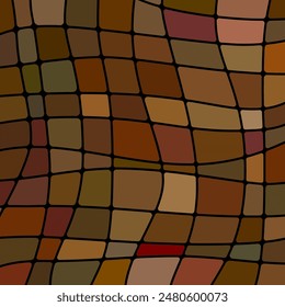 abstract vector stained-glass mosaic background - brown