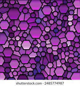 abstract vector stained-glass mosaic background - purple and violet