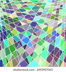 abstract vector stained-glass mosaic background - blue, green and violet
