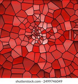 abstract vector stained-glass mosaic background - red