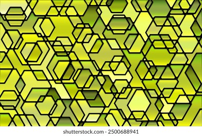 abstract vector stained-glass mosaic background - green and yellow