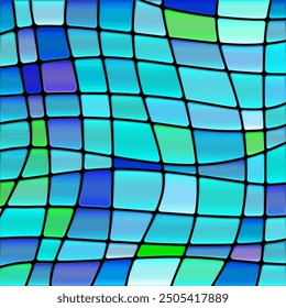 abstract vector stained-glass mosaic background - blue and violet