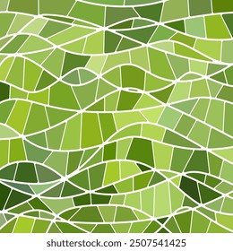 abstract vector stained-glass mosaic background - green