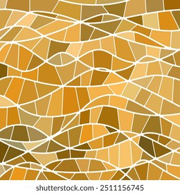 abstract vector stained-glass mosaic background - brown