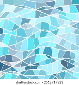 abstract vector stained-glass mosaic background - light blue