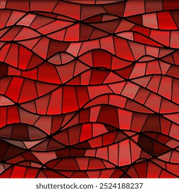 abstract vector stained-glass mosaic background - red