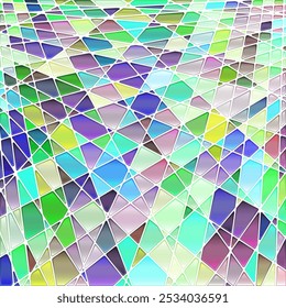 abstract vector stained-glass mosaic background - blue, green and violet