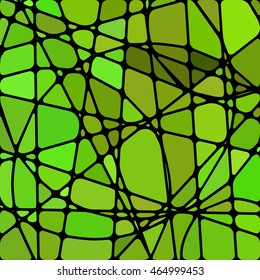 abstract vector stained-glass mosaic background - green and olive