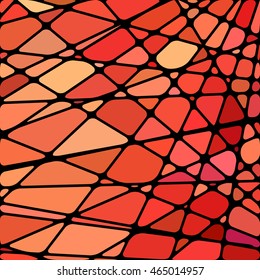 abstract vector stained-glass mosaic background - red and orange