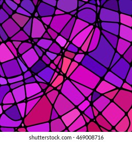 abstract vector stained-glass mosaic background - purple and violet
