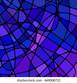 abstract vector stained-glass mosaic background - blue and violet