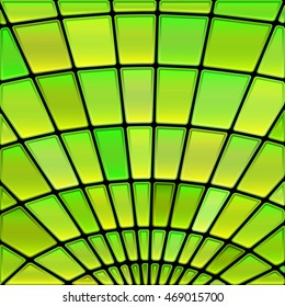 abstract vector stained-glass mosaic background - green and yellow
