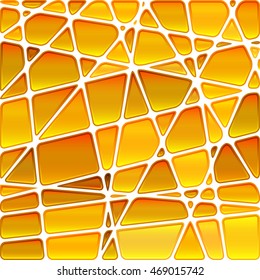 abstract vector stained-glass mosaic background - golden yellow