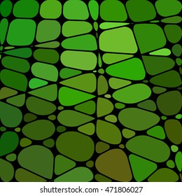 abstract vector stained-glass mosaic background - green and brown