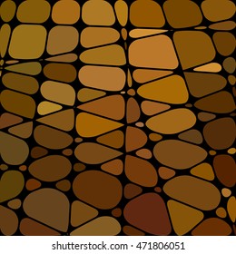 abstract vector stained-glass mosaic background - yellow and brown