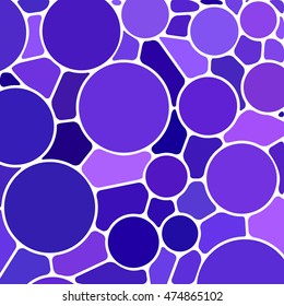 abstract vector stained-glass mosaic background - violet circles