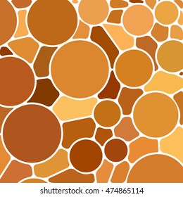 abstract vector stained-glass mosaic background - orange circles