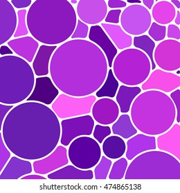 abstract vector stained-glass mosaic background - purple circles