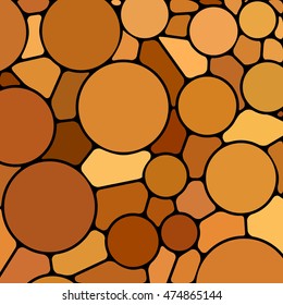 abstract vector stained-glass mosaic background - orange circles